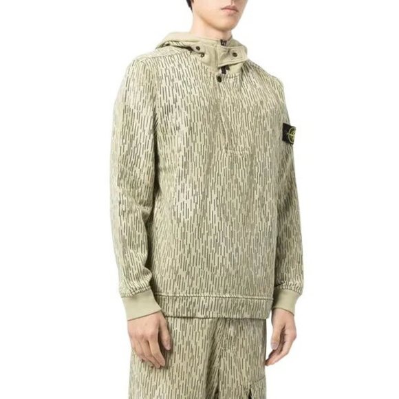 NEW Stone Island Light Tan Camouflage Print Cotton Hoodie Small - Picture 2 of 9